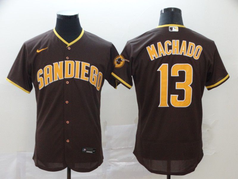 Men San Diego Padres 13 Machado brown Nike Elite MLB Jerseys